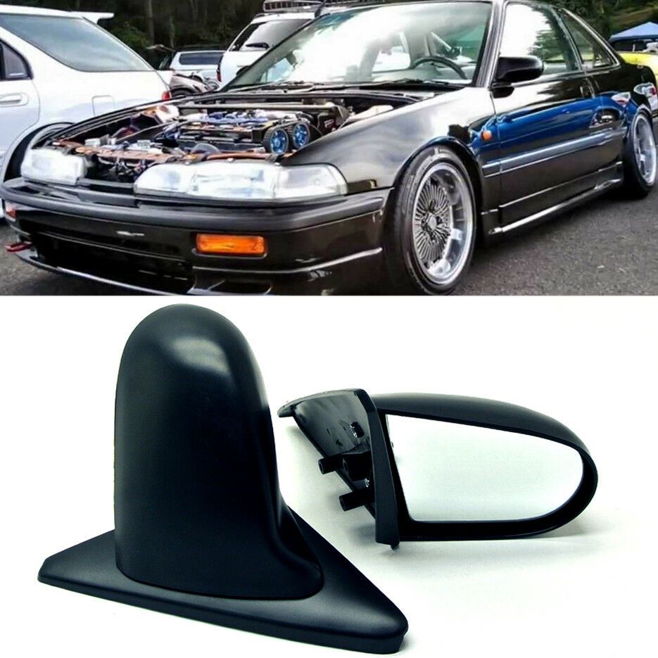 Acura 90-93 Integra 2DR Pair Manual Adjustable Spoon Style JDM Side View Mirror - Autumn Wish Auto Art