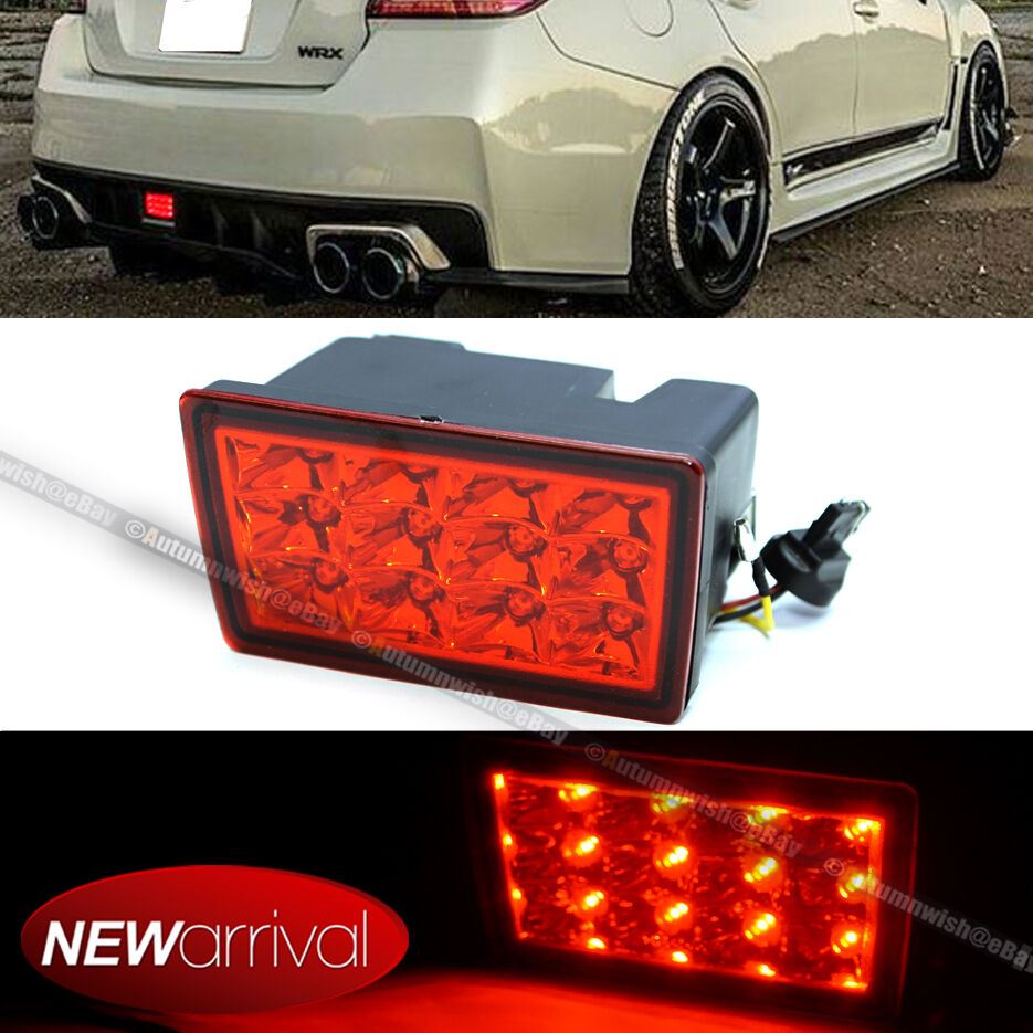 Subaru 11-16 WRX STI XV F1 Style Red Lens Red LED Flasher 3rd Brake Light Lamp - Autumn Wish Auto Art