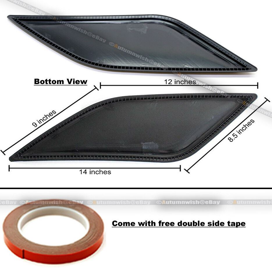 GMC Sierra 3500 Pair Flexible JDM Decorative Hood Bonnet Vent Cover Flat Black - Autumn Wish Auto Art