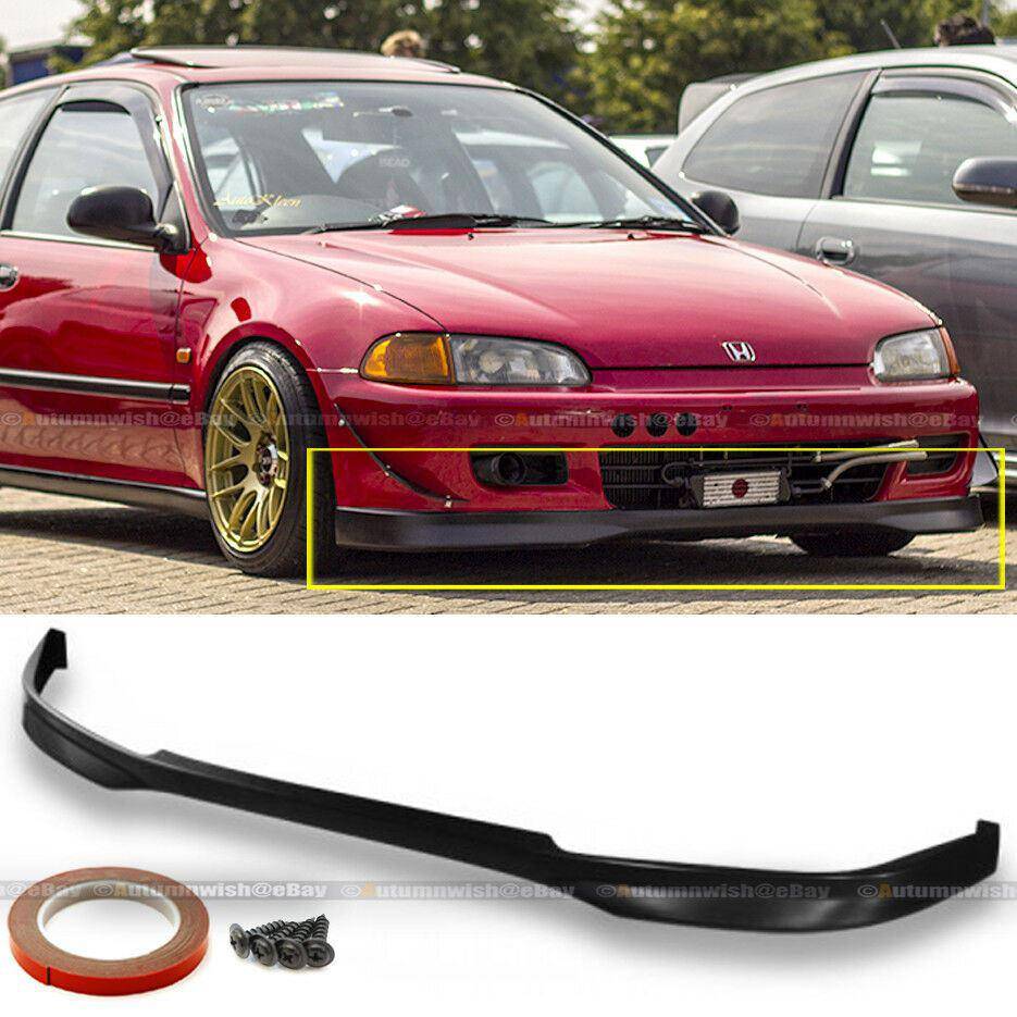 Honda Civic 92-95 2DR 3DR PU Polyurethane T-R Style Front Bumper Chin Lip - Autumn Wish Auto Arts