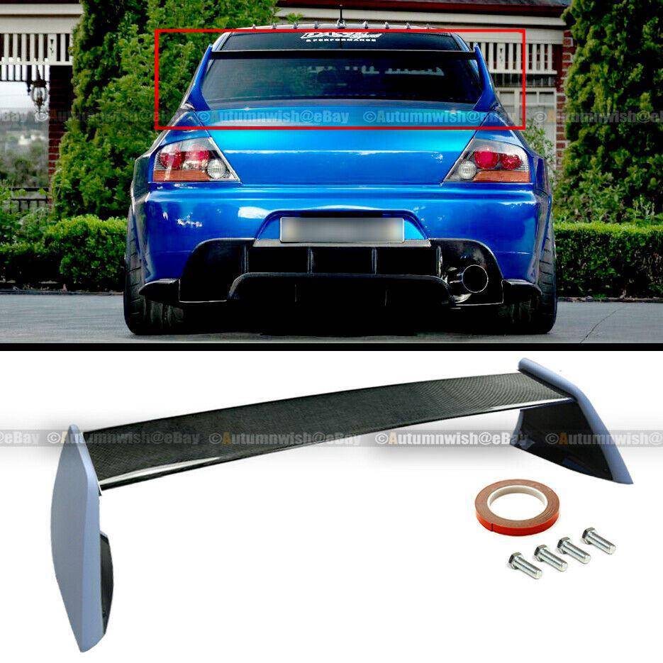 Mitsubishi Lancer 03-07 EVO 7 8 9 Carbon Fiber Dock & Fiberglass Paintable Side Stands - Autumn Wish Auto Arts