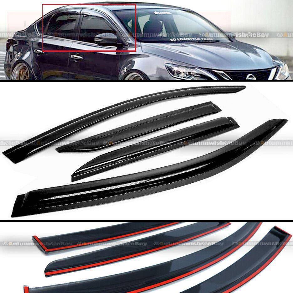 Nissan Sentra 13-17 B17 JDM Style Black Tinted Trim Window Visor Deflector - Autumn Wish Auto Arts