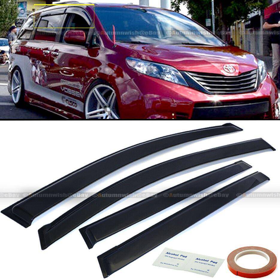 Toyota Sienna 11-18 JDM Style Black Tinted Trim Window Visor Deflector - Autumn Wish Auto Arts