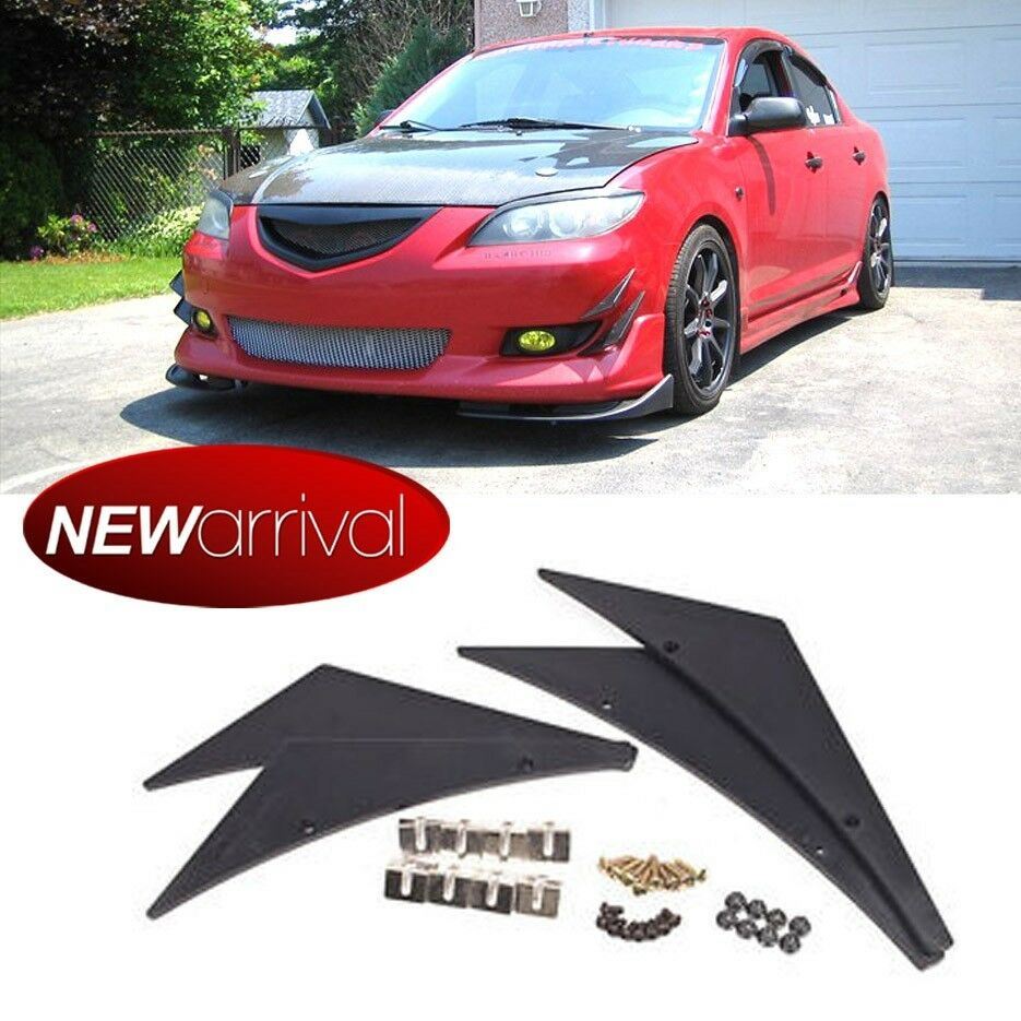 Fit Allure Front Bumper Fins Canard Splitters Valence Spoiler Lip Diffuser - Autumn Wish Auto Art