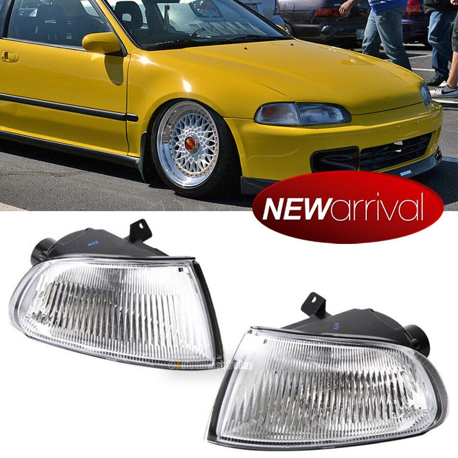 Honda 92-95 Civic EG6 2/3DR Coupe Hatchback Clear Amber Corner Turn Signal Light - Autumn Wish Auto Art