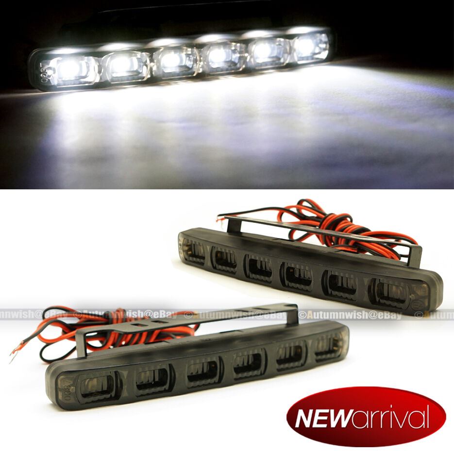 Scion tC xB 6000K Smoke 6 White LED Daytime Running Fog Parking Signal light - Autumn Wish Auto Art