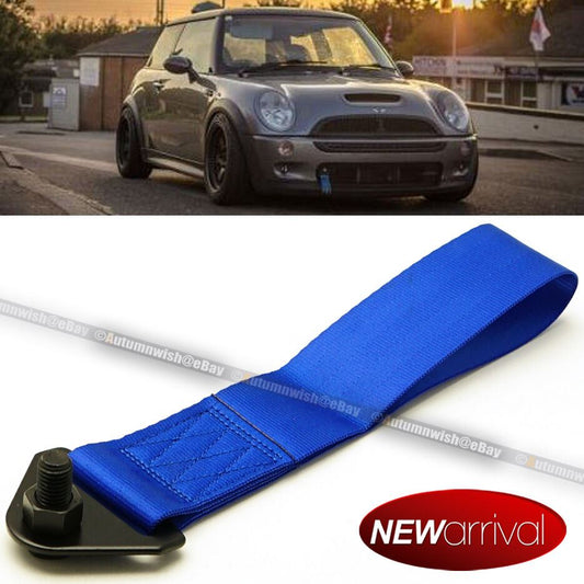 Fit K1500 Bolt On Nylon 50mm Towing Belt Bumper Tow Hook Strap Blue - Autumn Wish Auto Art