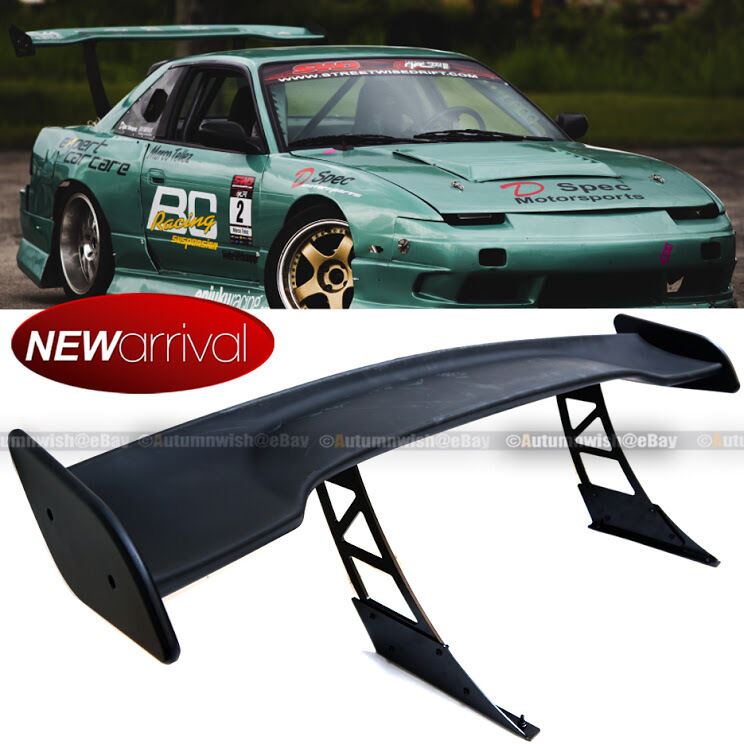 For JDM 57" GT Style Down Force Trunk Spoiler Wing Matte Black - Autumn Wish Auto Art
