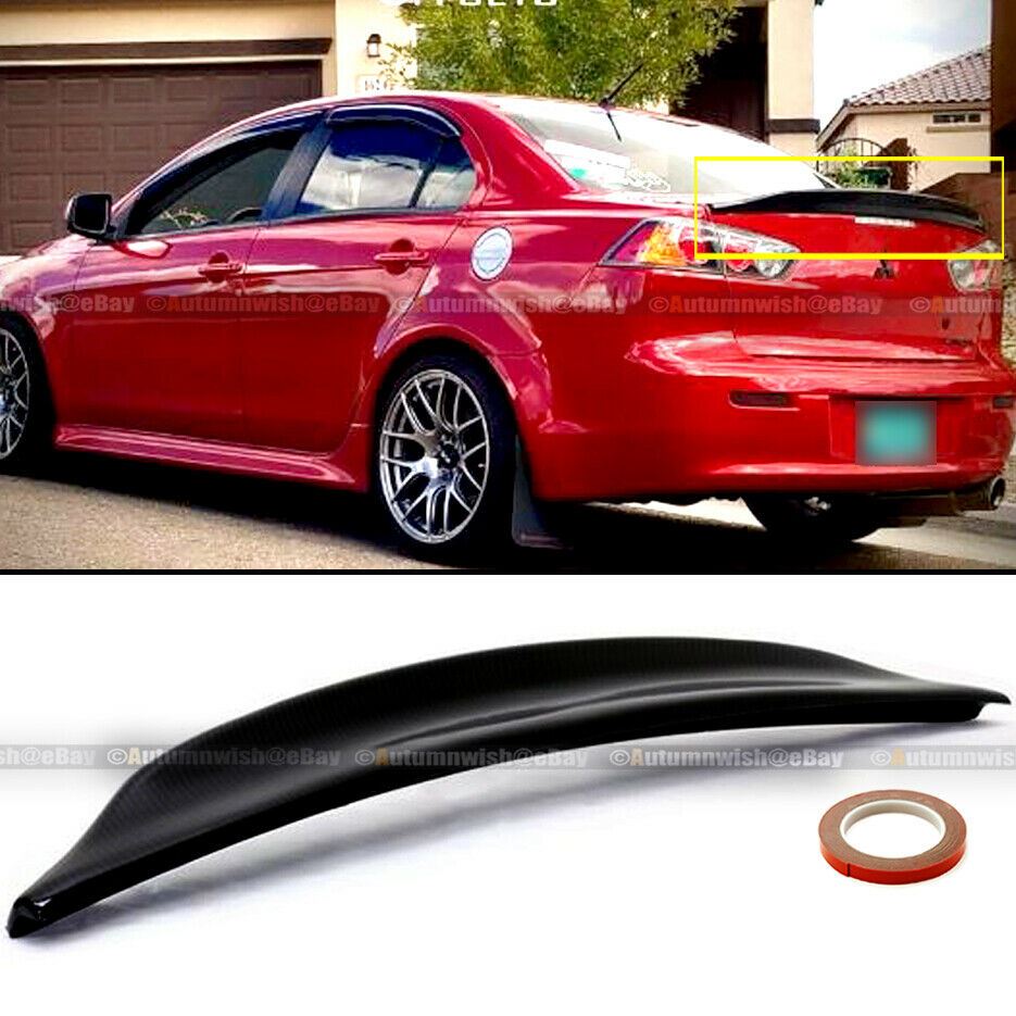 Mitsubishi 08-15 Lancer EVO X 10 Glossy Black RS Style Rear Duck Trunk Wing Lip Spoiler - Autumn Wish Auto Art