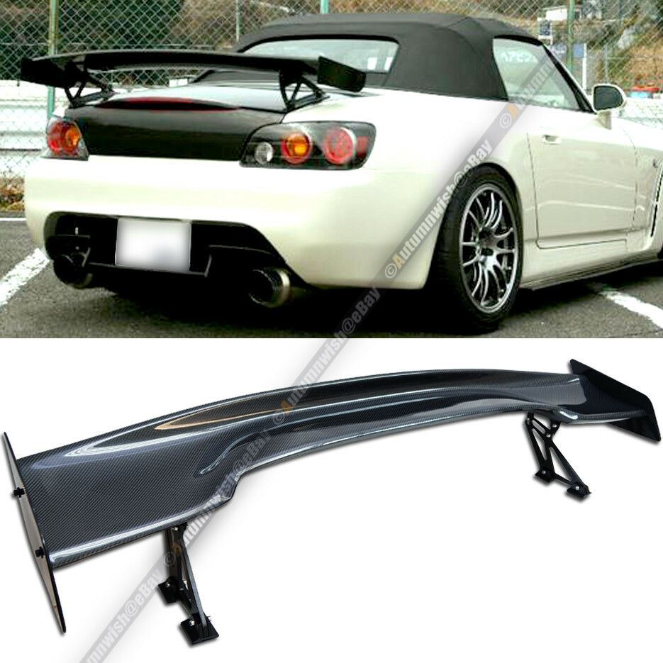 For JDM 61" GT Style Carbon Fiber Down Force Ultrawide Stand Trunk Spoiler Wing - Autumn Wish Auto Art