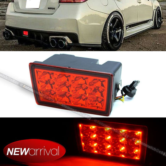 Subaru 11-18 Impreza WRX STI XV Rear Lower Bumper LED Fog Light Brake Lamp Red Lens - Autumn Wish Auto Art