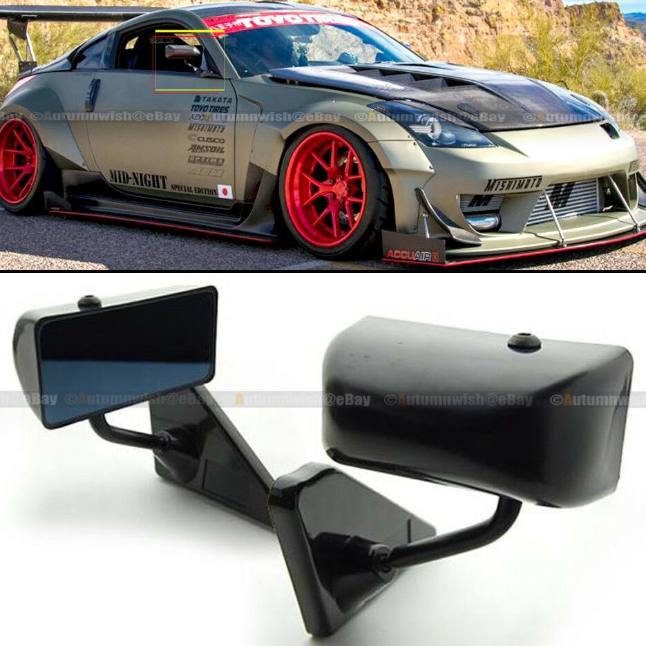 Nissan 350z 03-07 Z33 F1 Style Manual Adjustable Black Finish Side View Mirror - Autumn Wish Auto Art