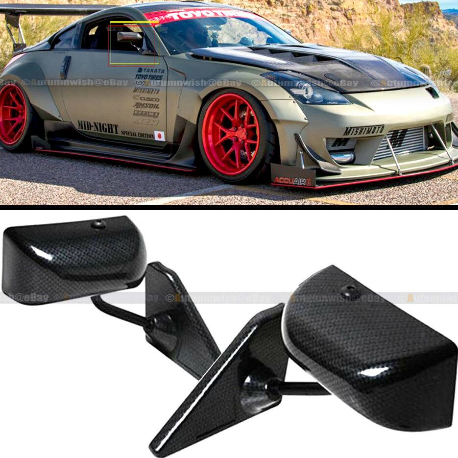 Toyota 00-05 Celica F1 Style Manual Adjustable Carbon Painted Side View Mirror - Autumn Wish Auto Art