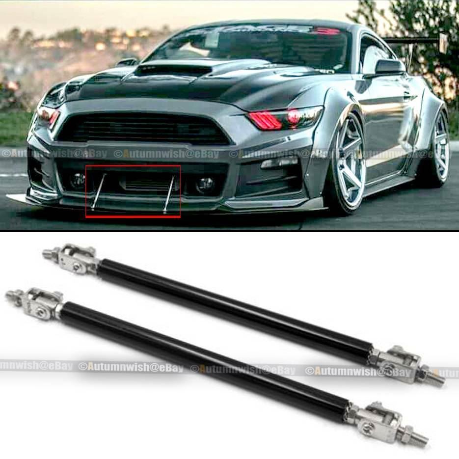 Fit Spark 8" Bumper Lip Protector Splitter Support Strut Rod Black - Autumn Wish Auto Art