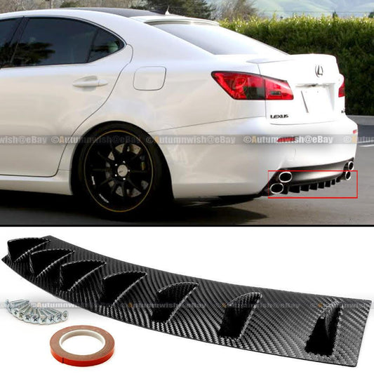 Fit Sierra Bolt On Carbon Fiber Texture Matte Finish ABS Rear Bumper Diffuser - Autumn Wish Auto Art