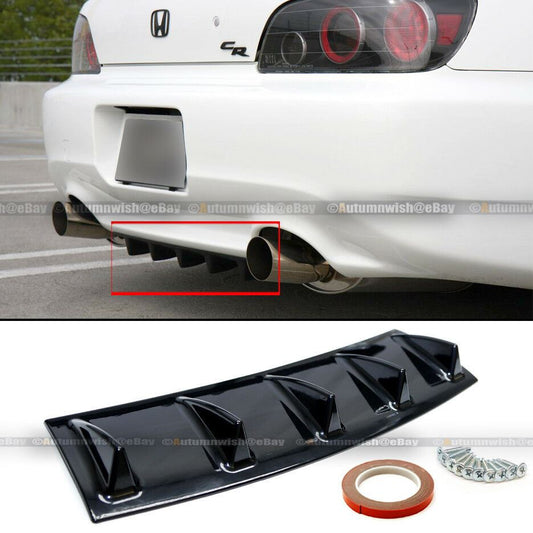 Honda CRX 23" Bolt On Painted Glossy Black Finish ABS Rear Bumper Diffuser - Autumn Wish Auto Art