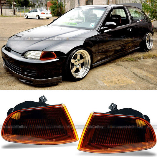 Honda 92-95 HONDA CIVIC 2/3DR COUPE HATCHBACK DARK SMOKE CORNER LIGHT EG6 - Autumn Wish Auto Art