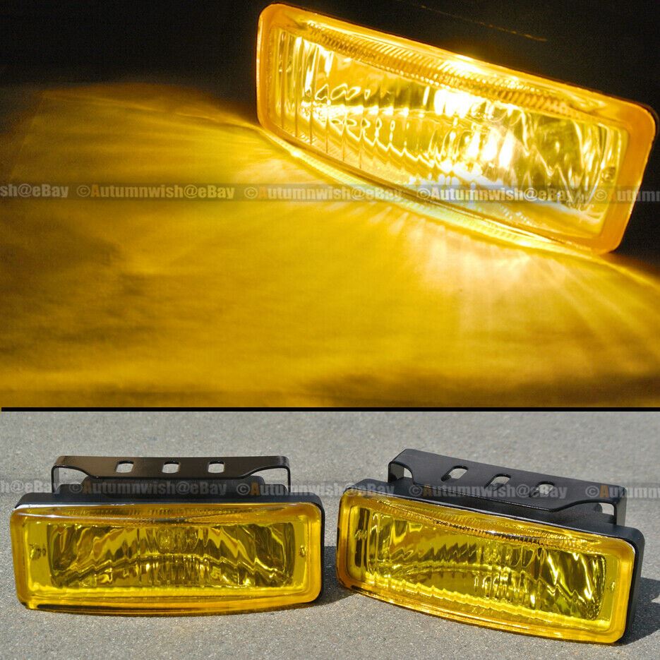 GMC Sierra 5 x 1.75 Square Yellow Driving Fog Light Lamp Kit W/ Switch & Harness - Autumn Wish Auto Art