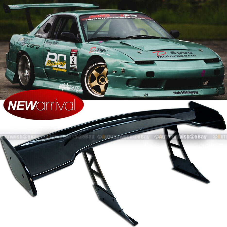 For JDM 57" Racing GT Style Down Force Trunk Spoiler Wing Glossy Black - Autumn Wish Auto Art