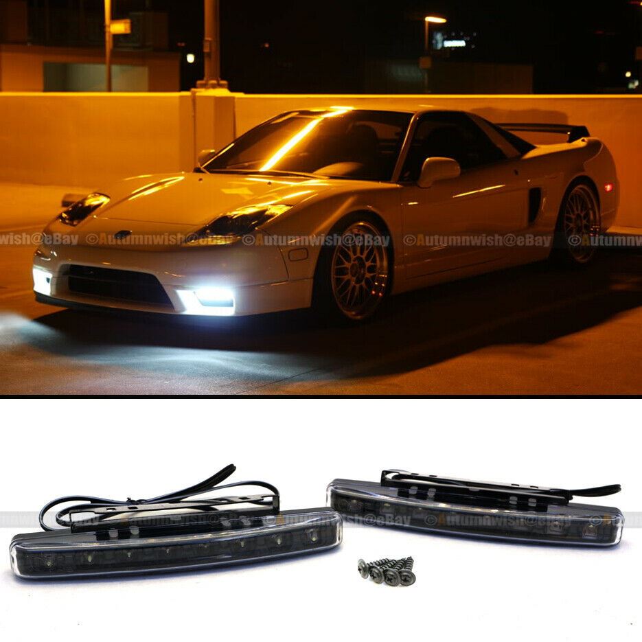 Black Housing 2x 8 LED Daytime Running Lights Car Driving DRL Fog Lamp Light - Autumn Wish Auto Art