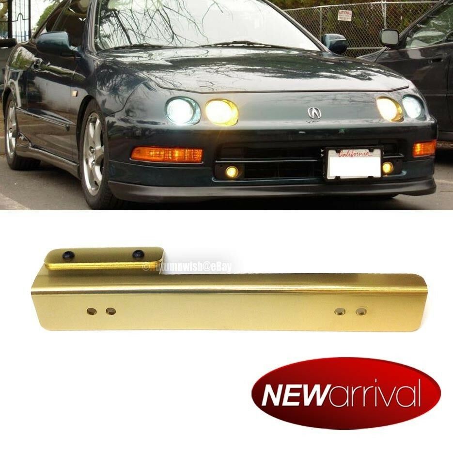 Honda: Civic Front Bumper Aluminum License Plate Relocation Bracket Gold - Autumn Wish Auto Art