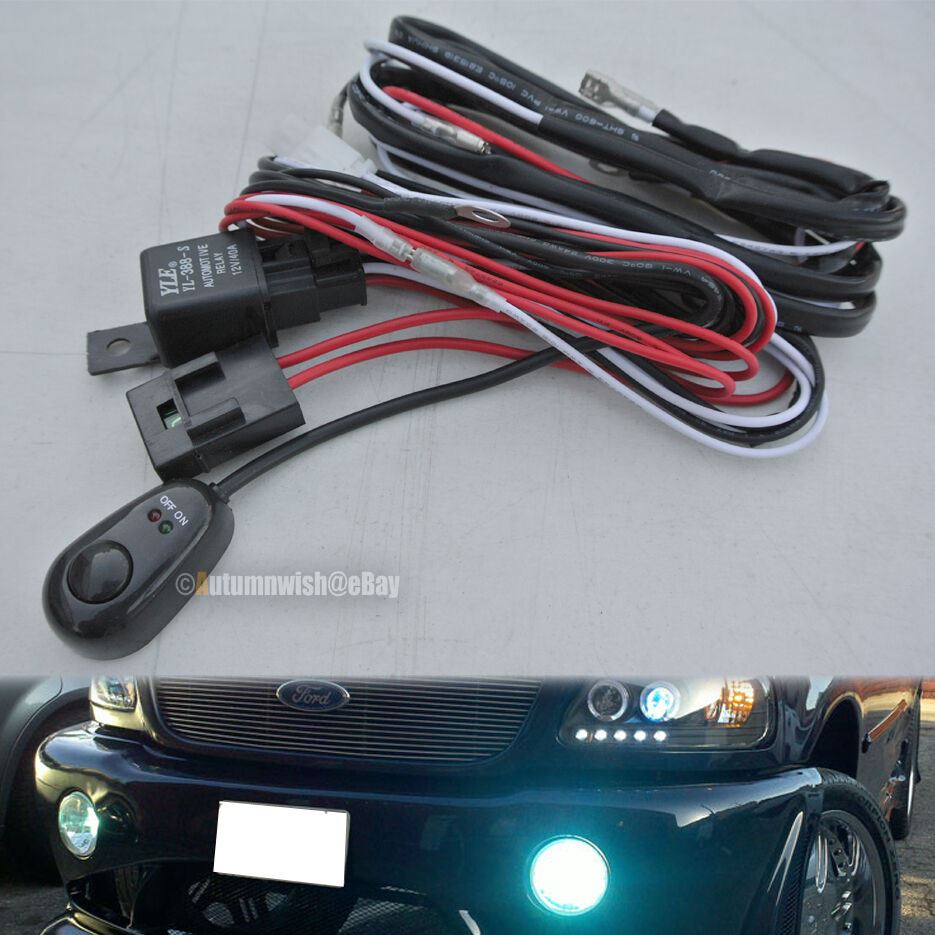 Universal Automotive Fog Light Wire Wiring Harness Kit with Relay & Switch Kit - Autumn Wish Auto Art