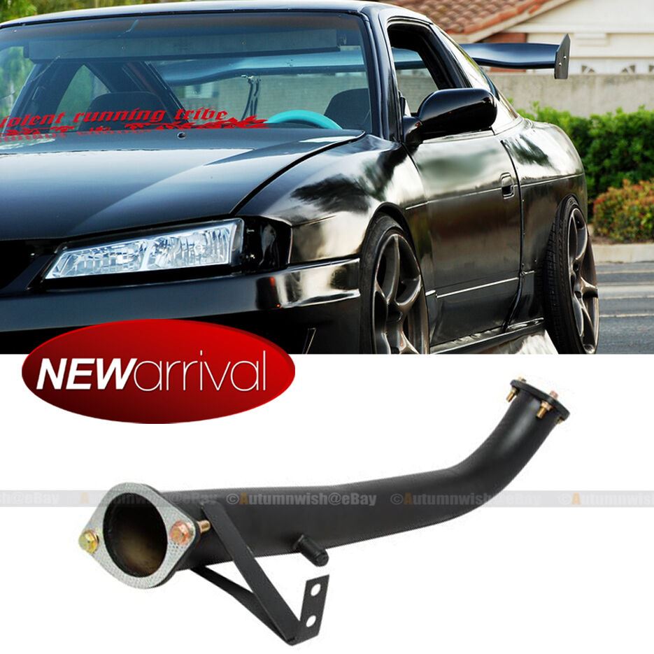 Nissan 240SX 95-98 S13 s14 3" Pipe Stainless Steel Black Finish Down Pipe w/ Gasket - Autumn Wish Auto Art