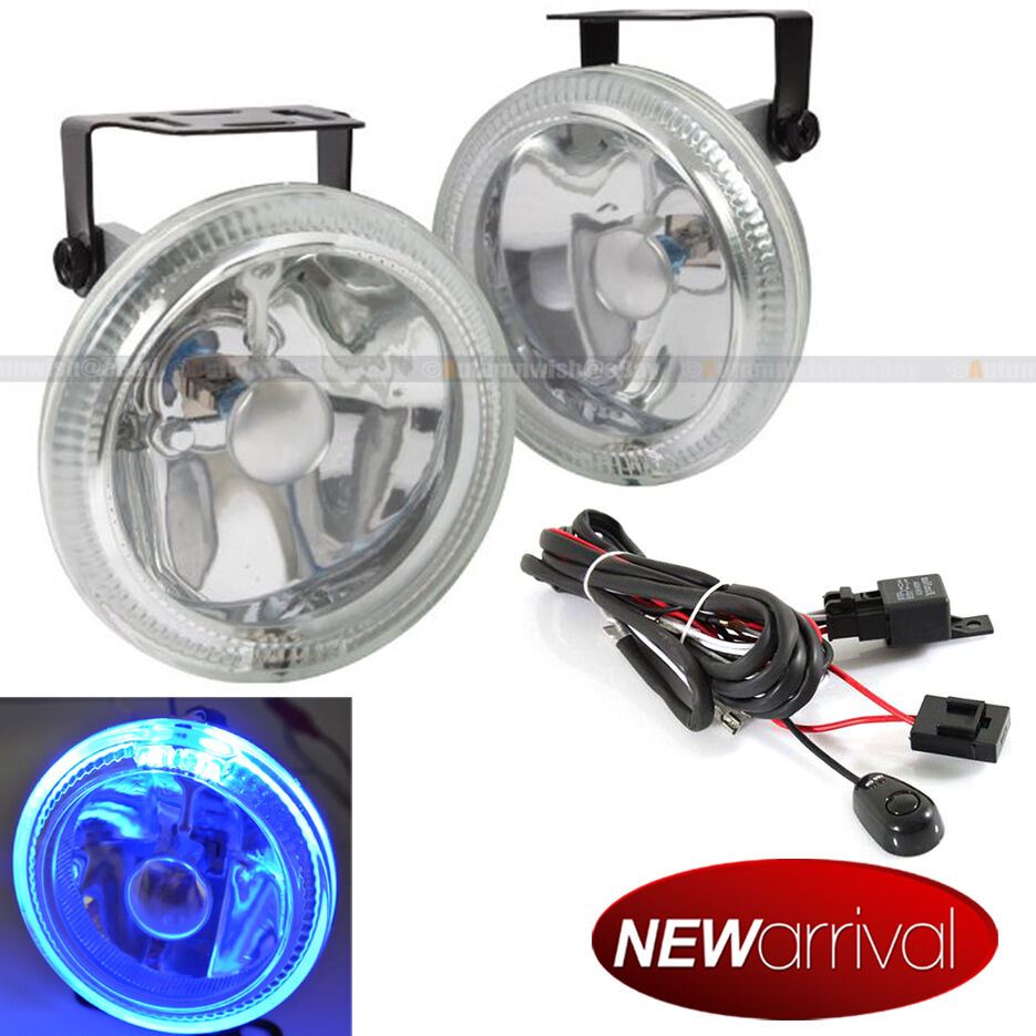 For C230 3.2" Round Super White w/ Blue Halo Bumper Driving Fog Light Lamp Kit - Autumn Wish Auto Art