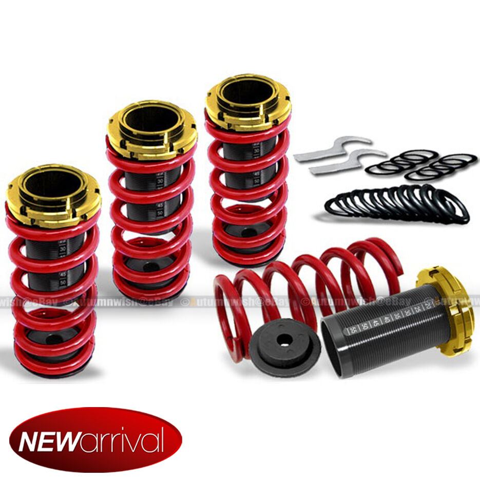 Fit 90-01 Integra Red Gold Adjustable Suspension Lowering Coilover Spring Kit - Autumn Wish Auto Art