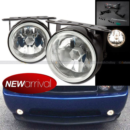 For SL2 3.5" Round Clear Lens White Bumper Fog Light Lamp + Switch & Harness - Autumn Wish Auto Art