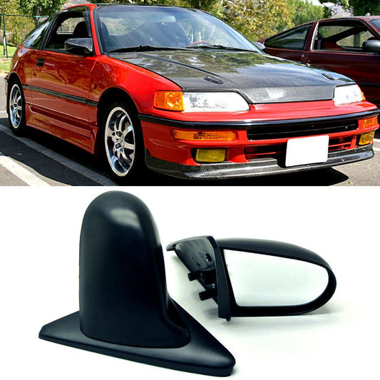 For Honda 88-91 CRX Pair Manual Adjustable Spoon Style JDM Side View Mirror - Autumn Wish Auto Art