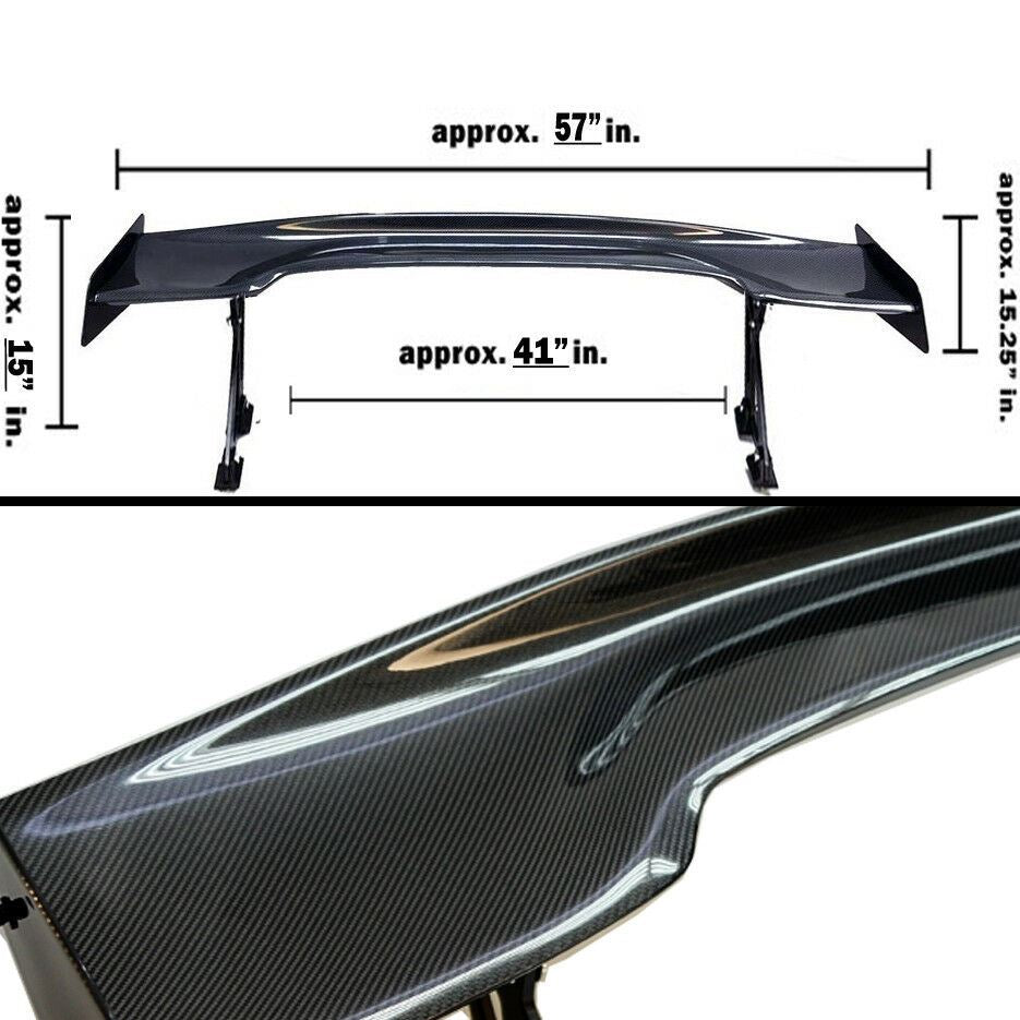 Nissan 240SX 57" GT Carbon Fiber Down Nissance Ultrawide Tall Stand Trunk Spoiler Wing - Autumn Wish Auto Art