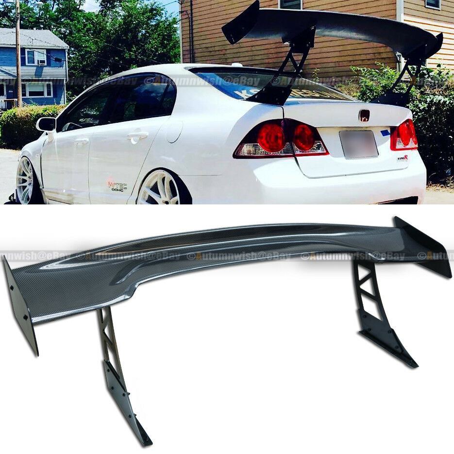 Subaru WRX 61" GT Carbon Fiber Down Subaruce Ultrawide Tall Stand Trunk Spoiler Wing - Autumn Wish Auto Art