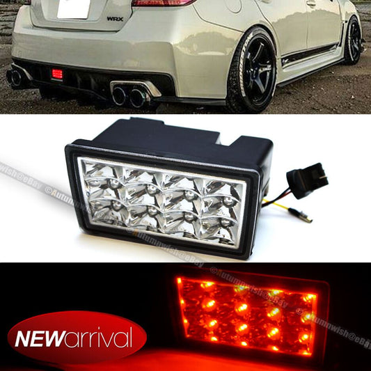 Subaru 11-18 Impreza WRX STI Rear Lower Bumper LED Fog Light Brake Lamp Clear Lens - Autumn Wish Auto Art