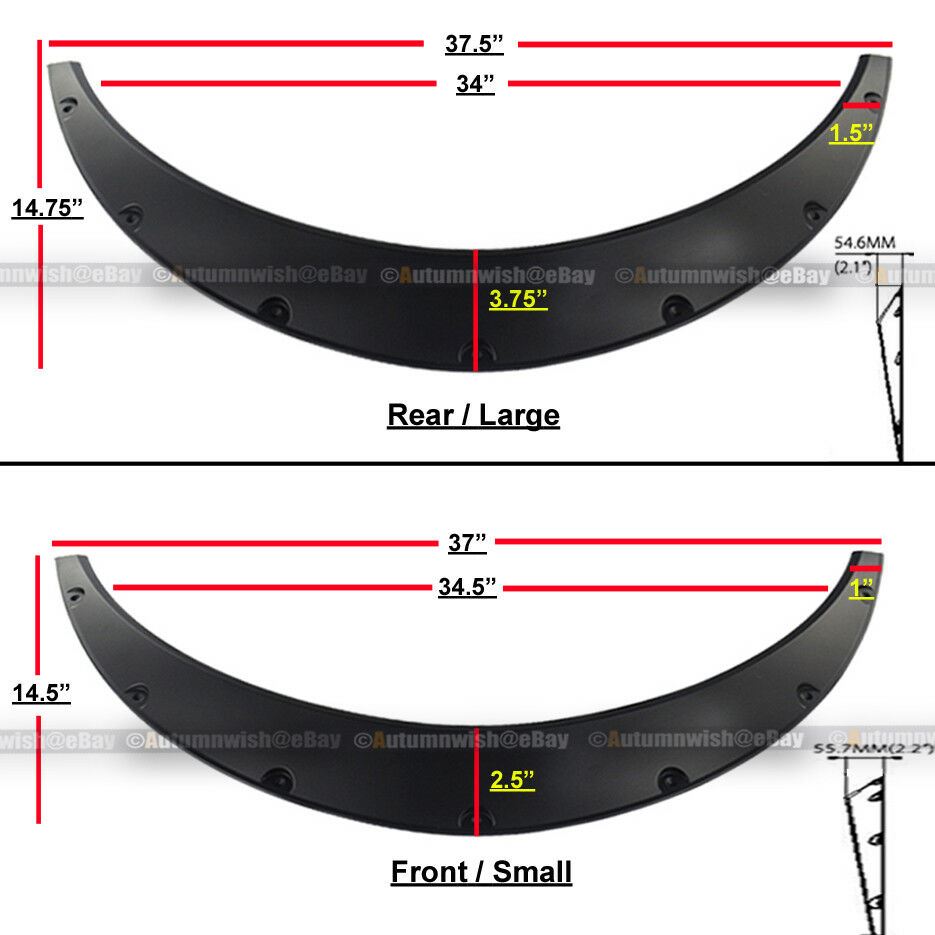 Will Fit S10 Wheel Fender Flares wide Body Flexible ABS Plastic Universal - Autumn Wish Auto Art