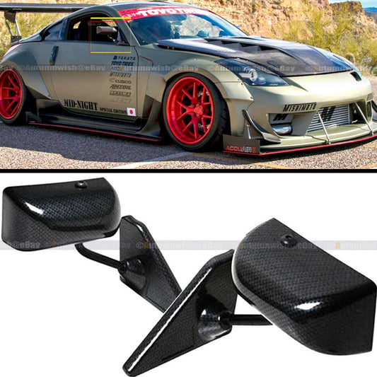 Nissan 240sx 89-94 S13 F1 Style Manual Adjustable Carbon Painted Side View Mirror - Autumn Wish Auto Art