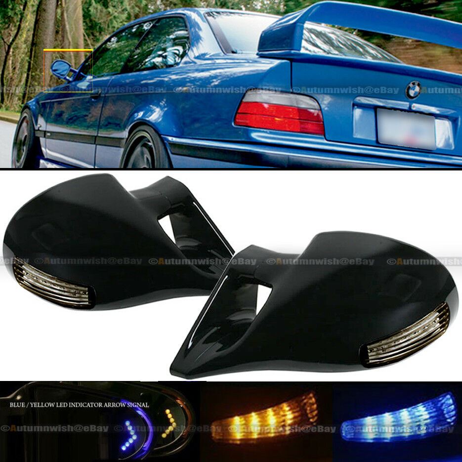 Chevrolet 95-03 Cavalier 2DR M-3 LED Manual Side Mirror Arrow Signal Amber Blue - Autumn Wish Auto Art