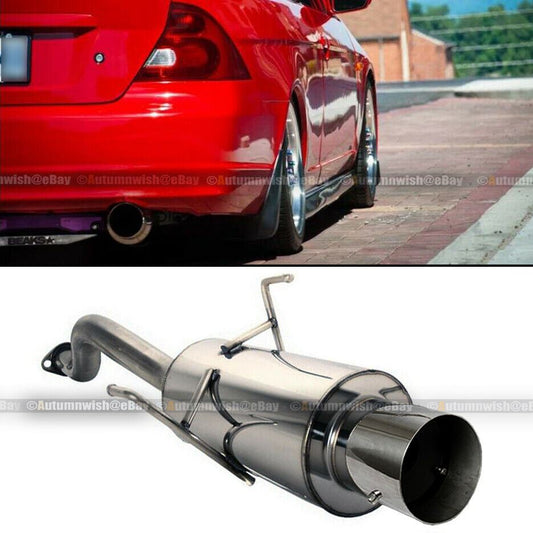 Honda 01-05 Honda Civic 2DR 4DR Stainless Steel Bolt On Axle Back Exhaust Muffler - Autumn Wish Auto Art