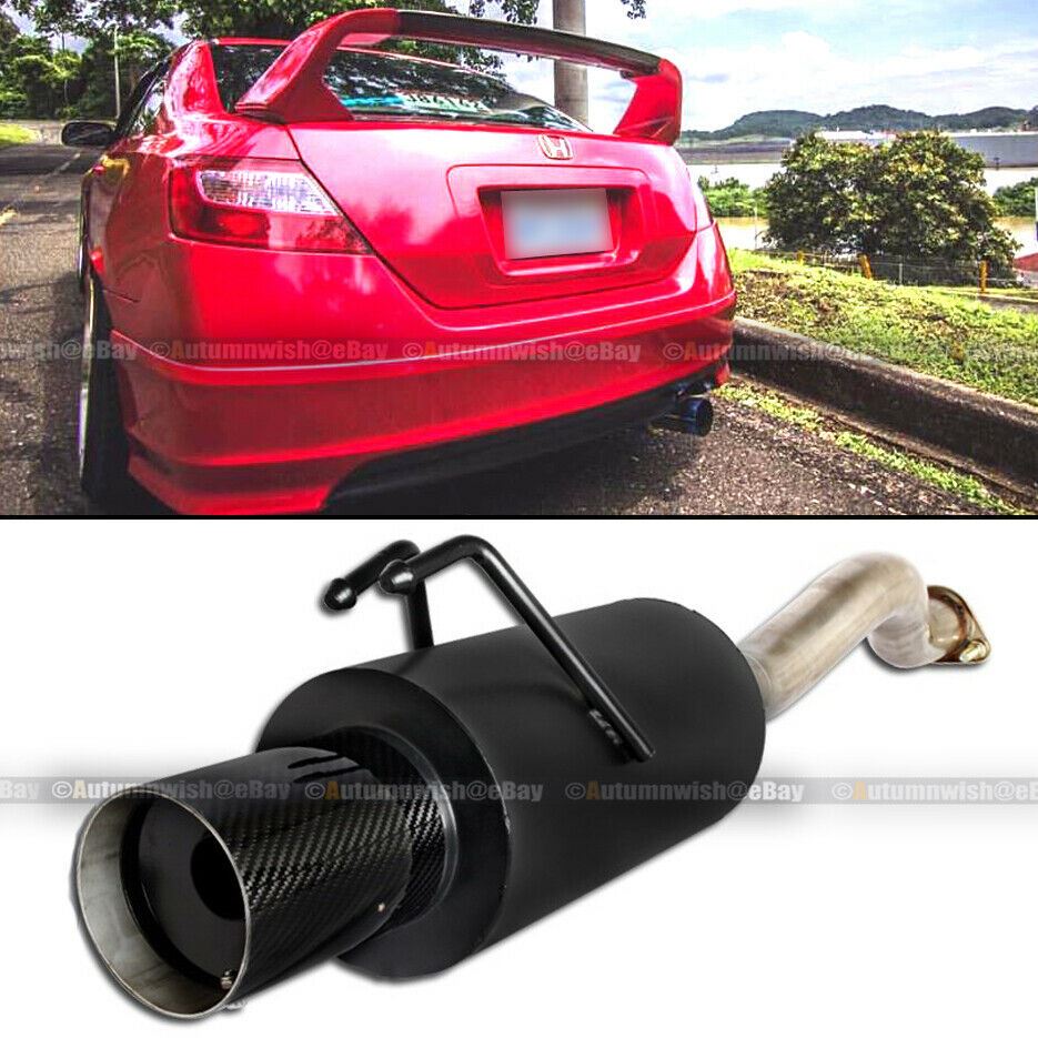 Honda 06-10 Civic 2/4 DR Stainless Steel Axle back Exhaust Muffler 4" Carbon Tip - Autumn Wish Auto Art