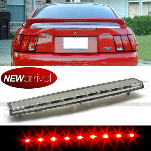 Fit 99-04 Mustang Chrome Housing Clear Lens LED 3rd Brake Light Rear Tail Lamp - Autumn Wish Auto Art