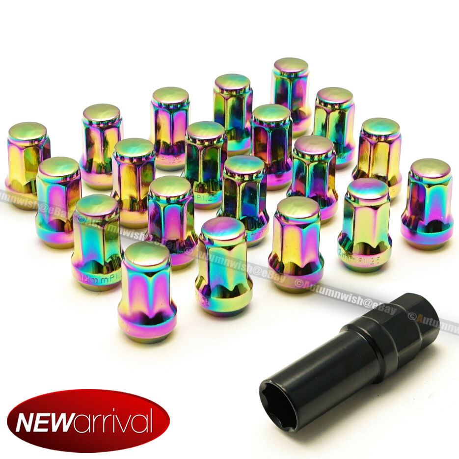 Scion FR-S FRS M12 X 1.25 mm Neo Purple Closed End Acorn Lug Nuts Set Of 20 - Autumn Wish Auto Art