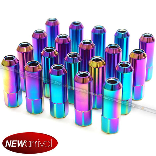 For Hyundai M12 X 1.5 mm Neo Chrome Open End Aluminum Lug Nuts Set Of 20 - Autumn Wish Auto Art