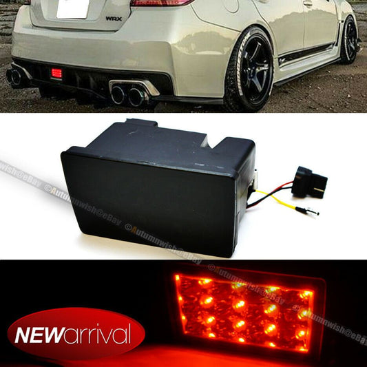 Subaru 11-16 WRX STI XV F1 Style Smoke Lens Red LED Flasher 3rd Brake Light Lamp - Autumn Wish Auto Art