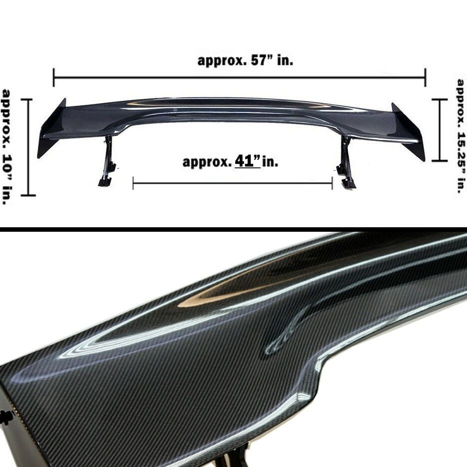For JDM 57" GT Style Carbon Fiber Down Force Ultrawide Stand Trunk Spoiler Wing - Autumn Wish Auto Art