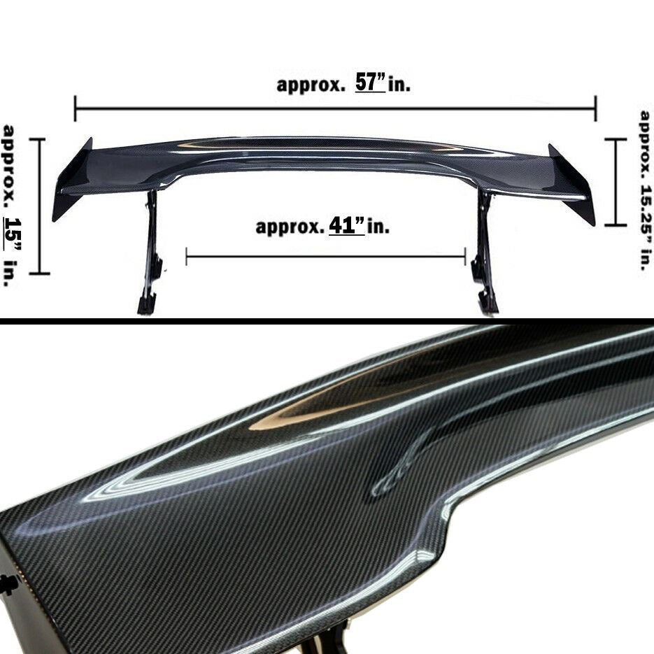 For JDM 57" GT Carbon Fiber Down Force Ultrawide Tall Stand Trunk Spoiler Wing - Autumn Wish Auto Art