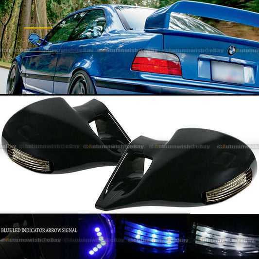 BMW 5 Series 96-03 E39 M-3 Style LED Manual Side Mirror W/ indicator arrow signal - Autumn Wish Auto Art