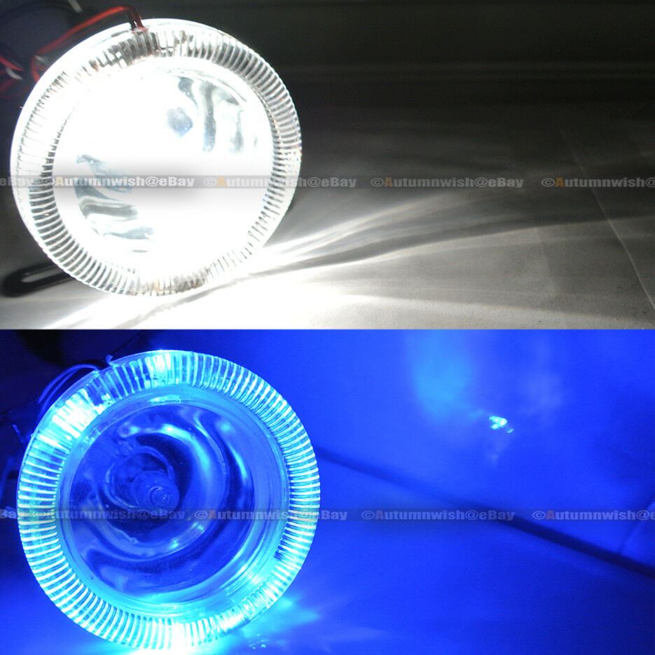 For C230 3" Round Super White Blue Halo Bumper Driving Fog Light Lamp Kit - Autumn Wish Auto Art