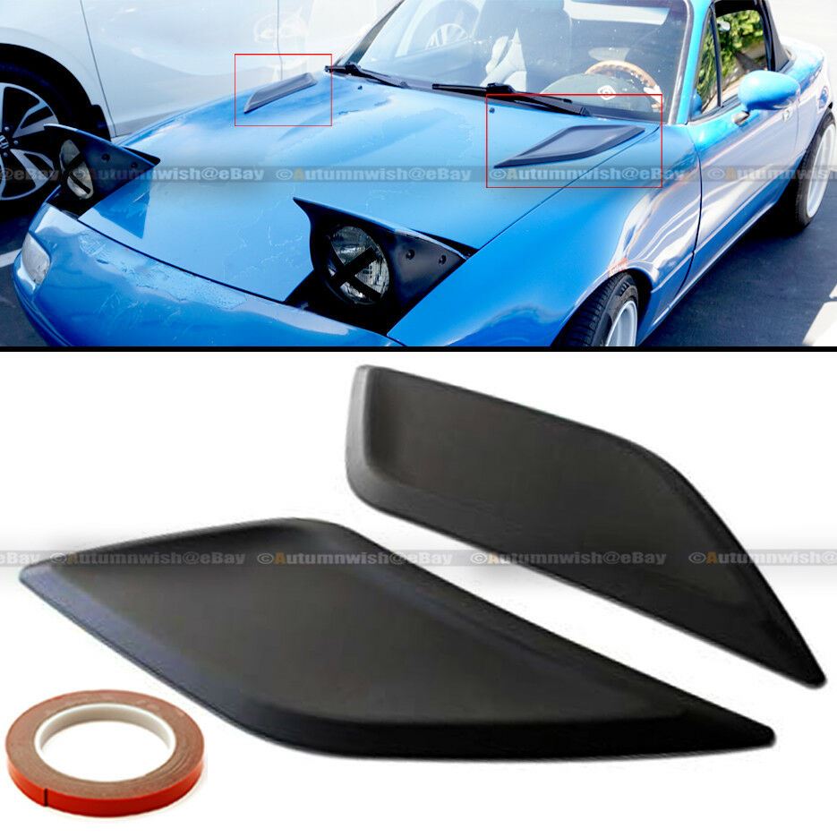 For Neon Pair Flexible JDM Decorative Hood Bonnet Vent Cover Flat Black - Autumn Wish Auto Art