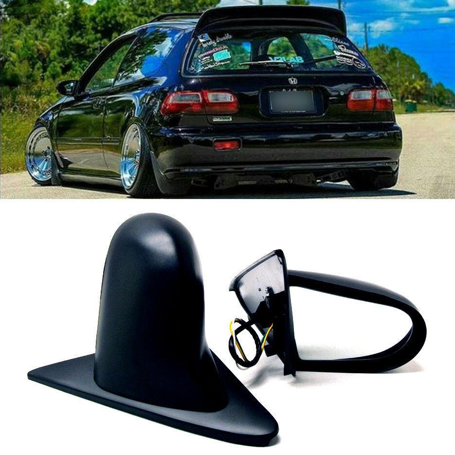 Honda 92-95 Civic 2/3DR Pair Powered Adjustable Spoon Style JDM Side View Mirror - Autumn Wish Auto Art