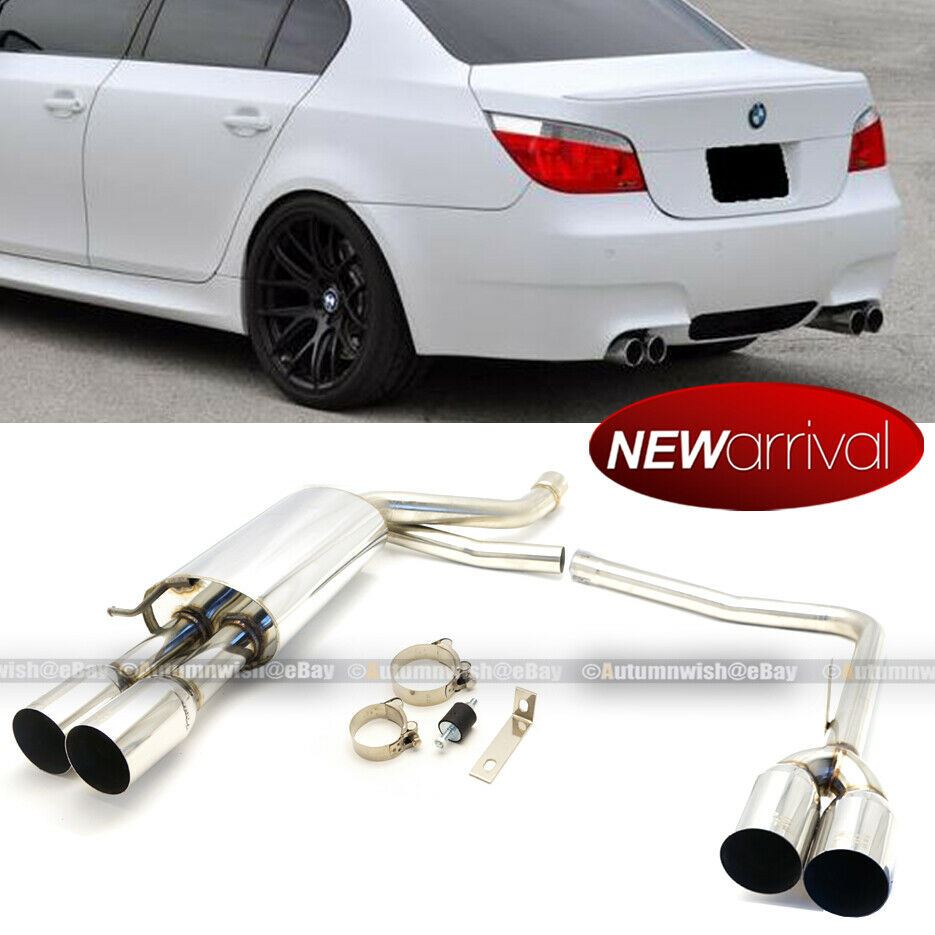 For 05-07 BMW E60 M5 Style Stainless Steel Axle Back Exhaust Muffler Dual Tips - Autumn Wish Auto Art
